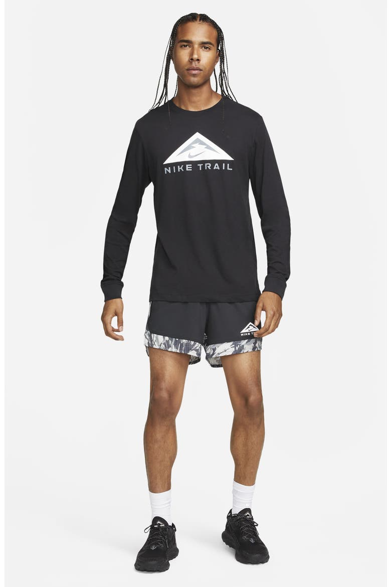 Dri-FIT Long Sleeve Graphic Hiking Tee, Alternate, color, BLACK