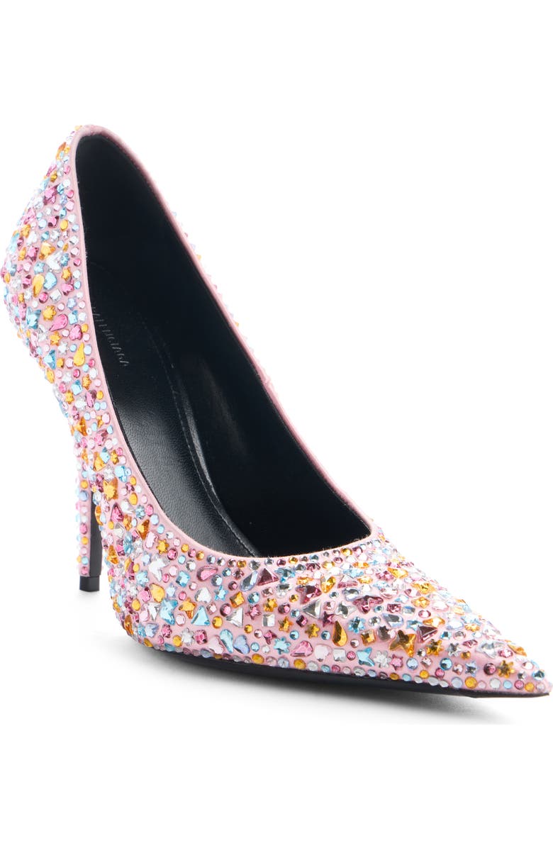 Balenciaga Knife Embellished Pointed Toe Pump, Main, color, Pink/ Multicolor