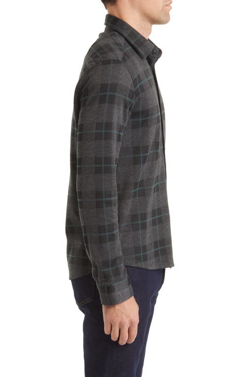 Stone Rose Dip Dye Jacquard Knit Button-up Shirt In Gray