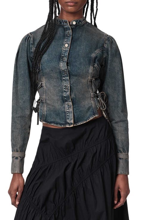 Evanna Tie Side Denim Shirt
