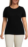 Lands' End Plus Size Micro Rib T-Shirt