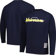 Mitchell & Ness Men's Mitchell & Ness  Navy Michigan Wolverines Elite Script Pullover Sweatshirt