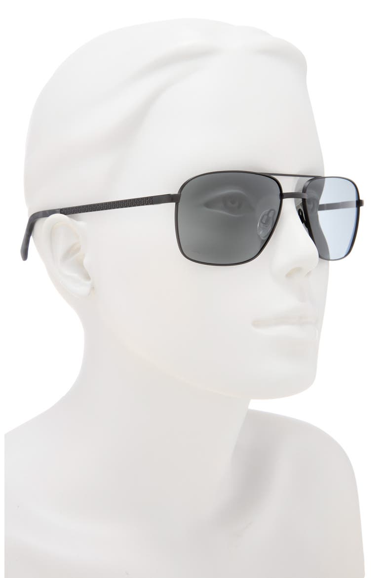 58mm Polarized Aviator Sunglasses, Alternate, color, BLACK