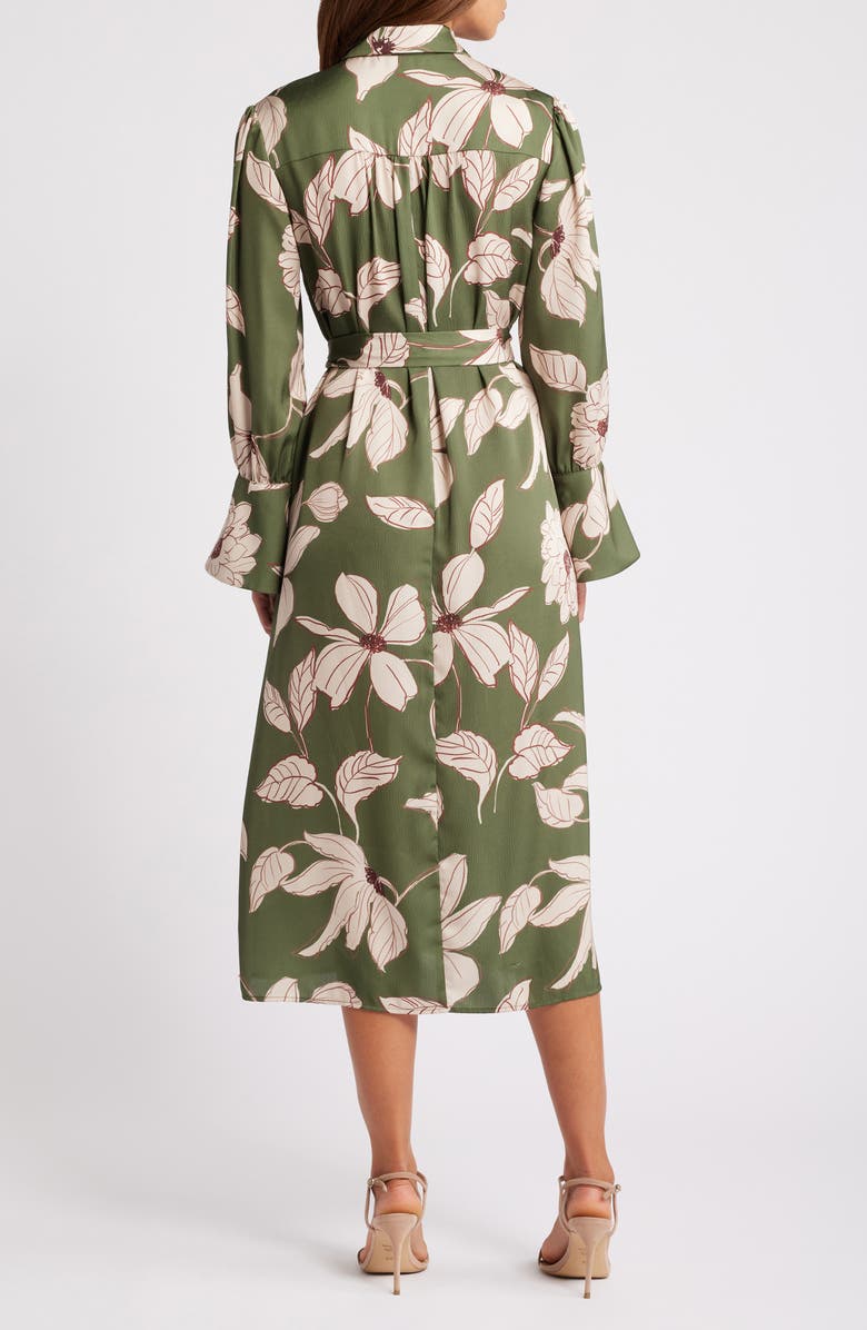 Julia Jordan Floral Long Sleeve Midi Shirtdress, Alternate, color, 