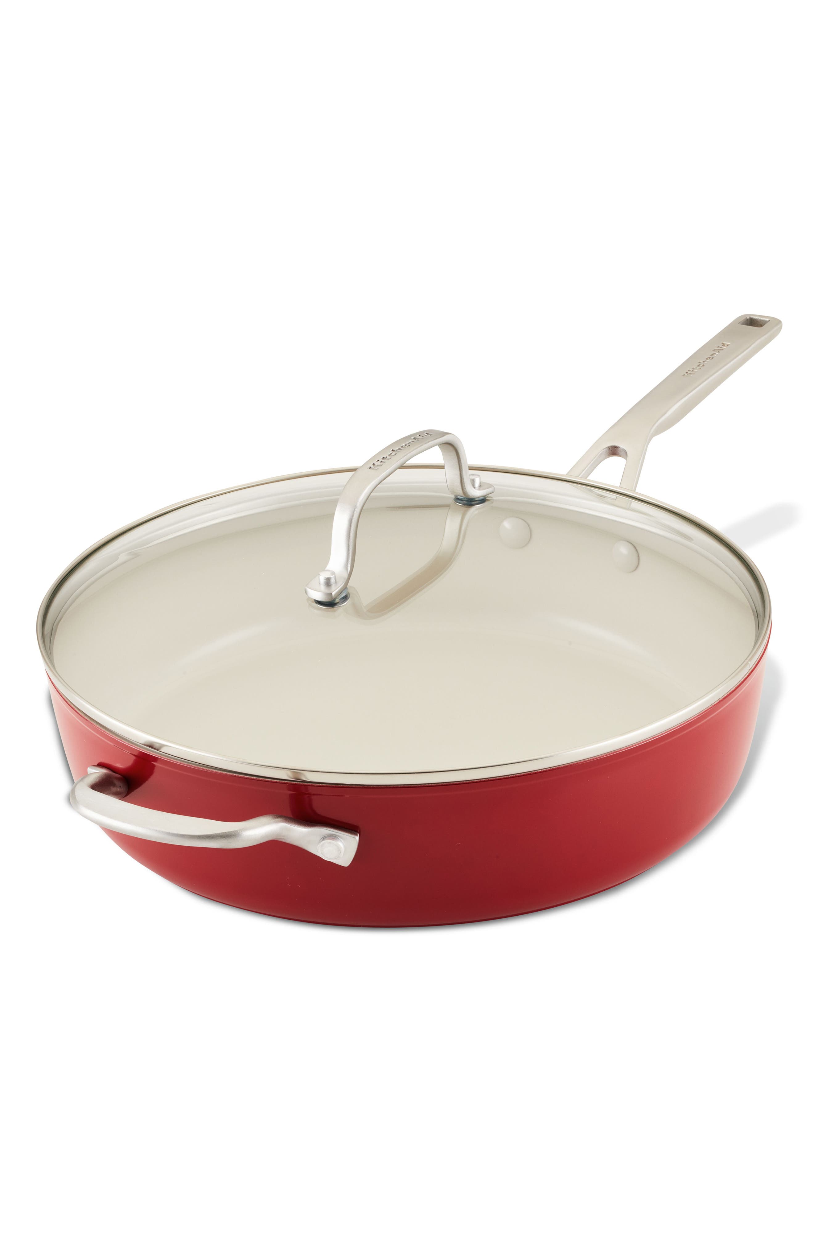 KITCHENAID Nonstick Ceramic Hard Anodized Aluminum 5-Quart Sauté Pan with Lid