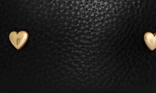 Rebecca Minkoff Small Heart Studded Leather Bucket Bag In Black