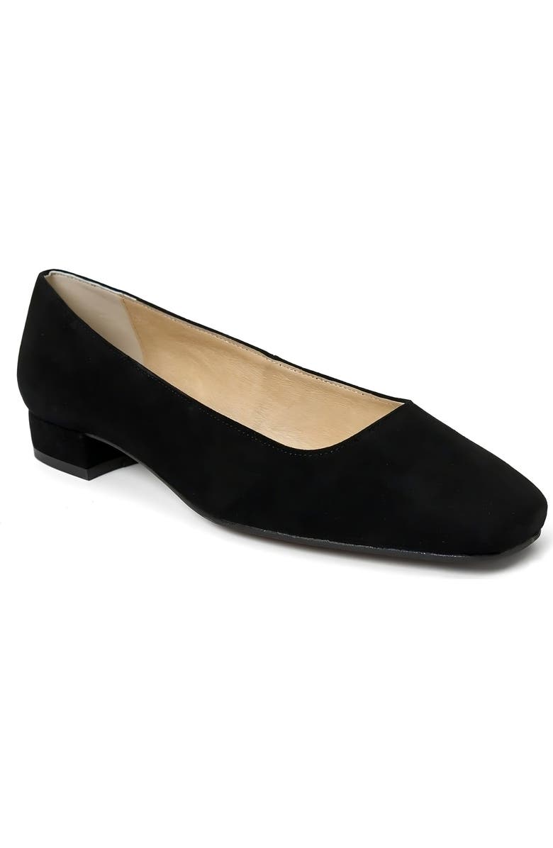 Menina Step Leticia Leather Ballet Flat, Alternate, color, Black