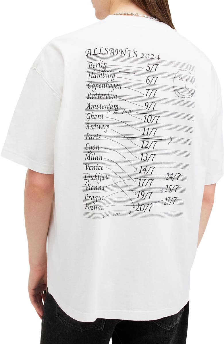 AllSaints Bracken Cotton Graphic T-Shirt, Alternate, color, Chalk White