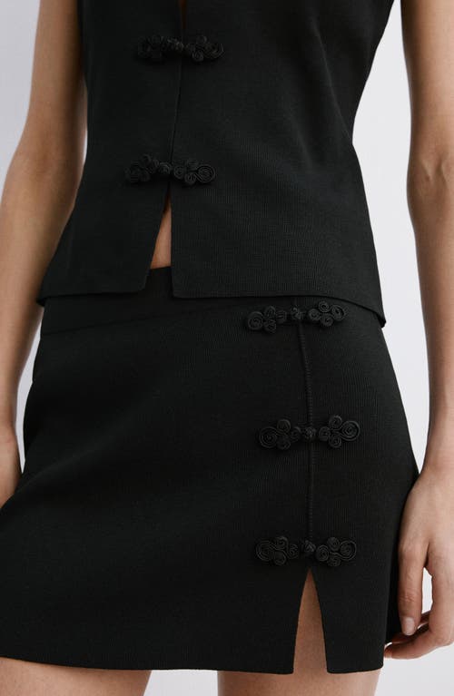 Mango Side Slit Miniskirt In Black