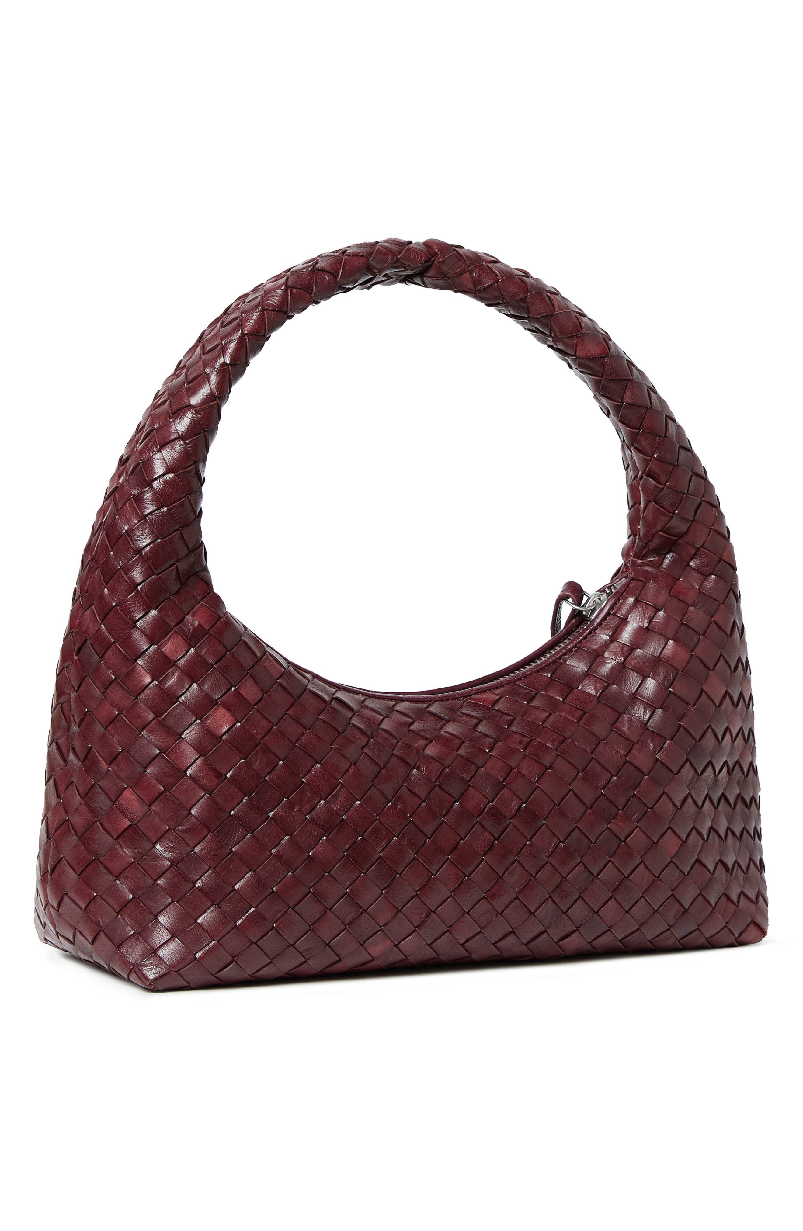 Loeffler Randall Mercer Woven Leather Shoulder Bag, Alternate, color, Maroon