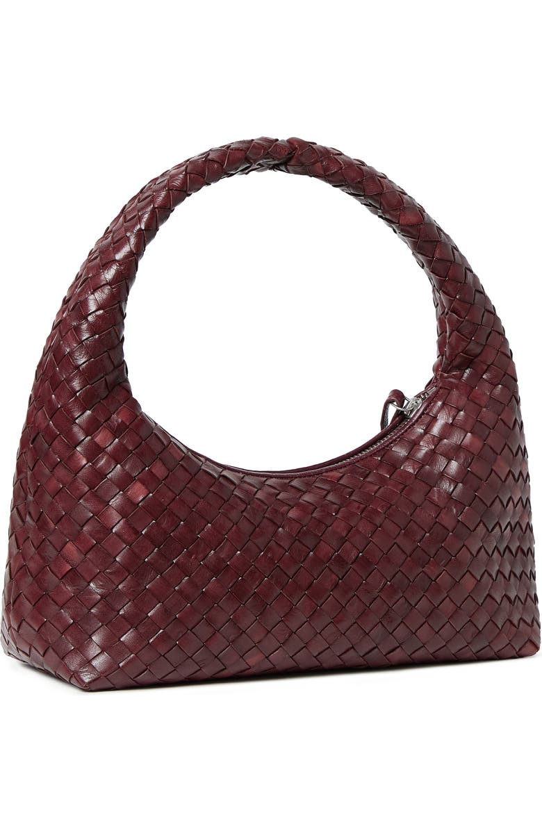 Loeffler Randall Mercer Woven Leather Shoulder Bag, Alternate, color, Maroon