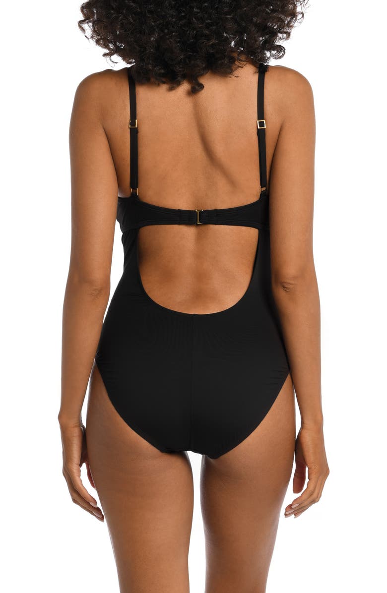 La Blanca Island Goddess Twist Keyhole One-Piece Swimsuit, Alternate, color, 