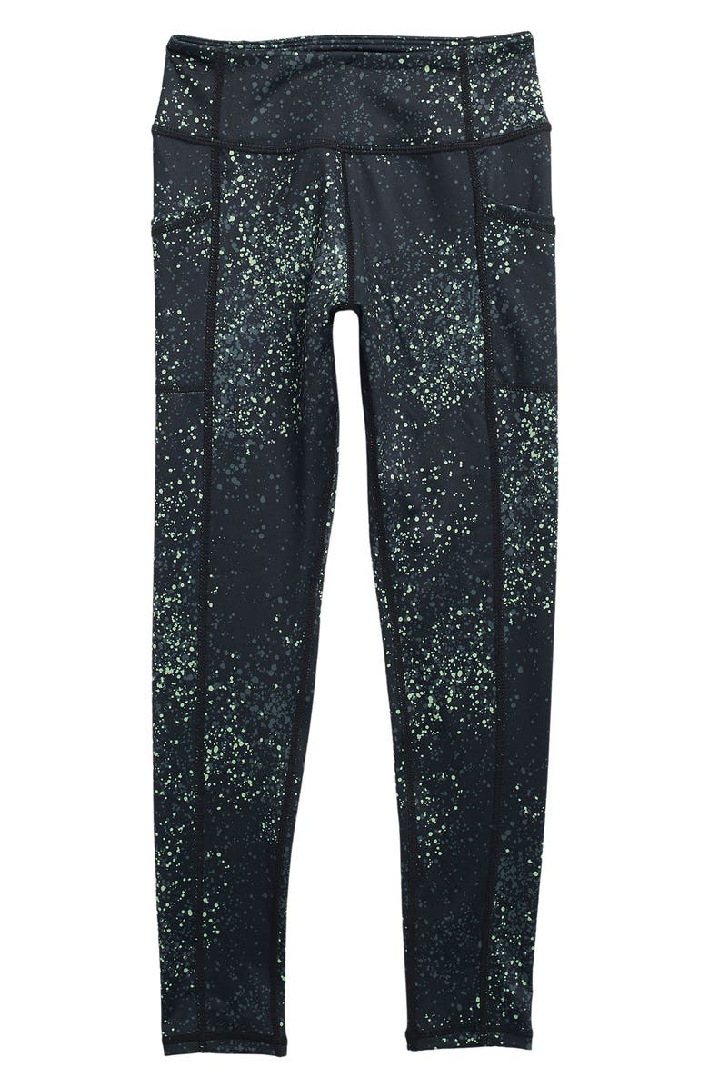 Z by Zella Girl Kids' High Waist Printed Pocket Leggings, Main, color, 