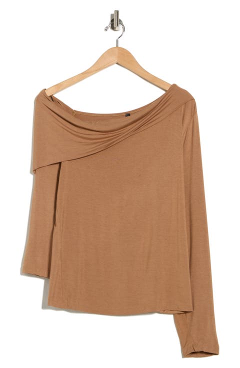 One-Shoulder Stretch Modal Top (Plus)