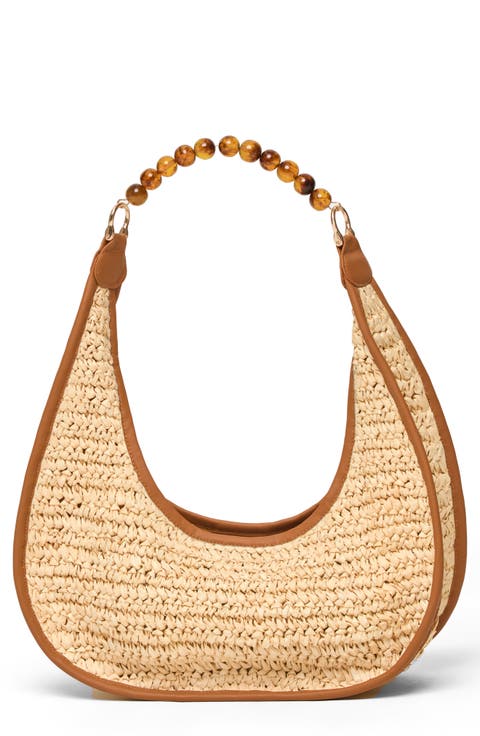Mira Mar Paper Straw Hobo Bag