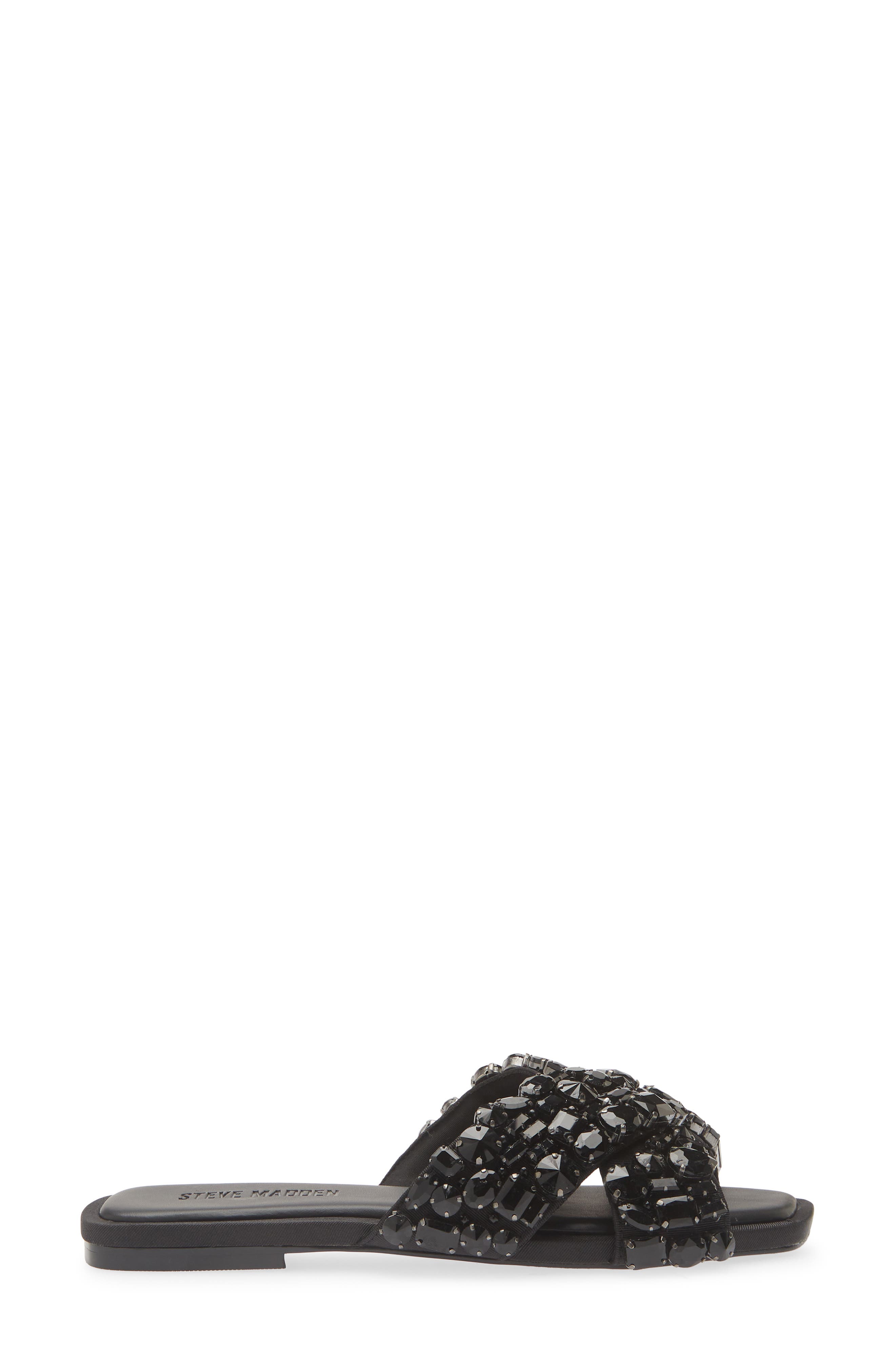 Levity Crystal Embellished Sandal, Alternate, color, BLACK