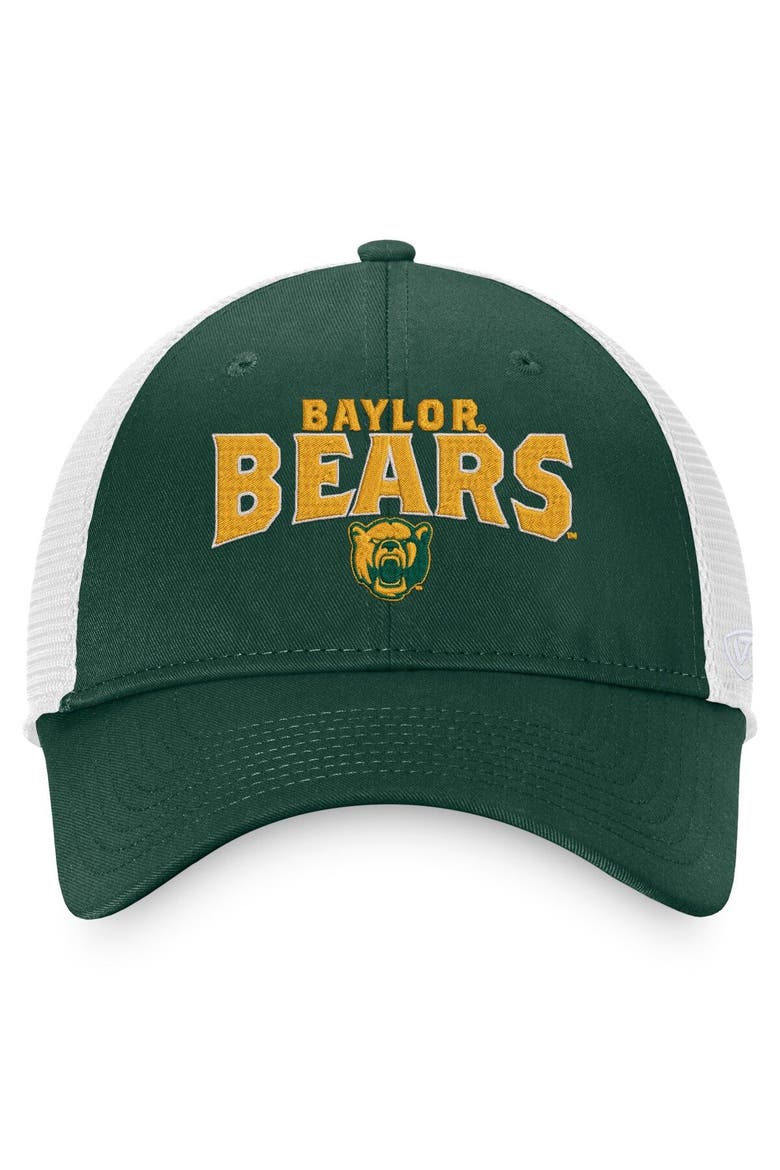Men's Top of the World Green/White Baylor Bears Breakout Trucker Snapback Hat, Alternate, color, Green