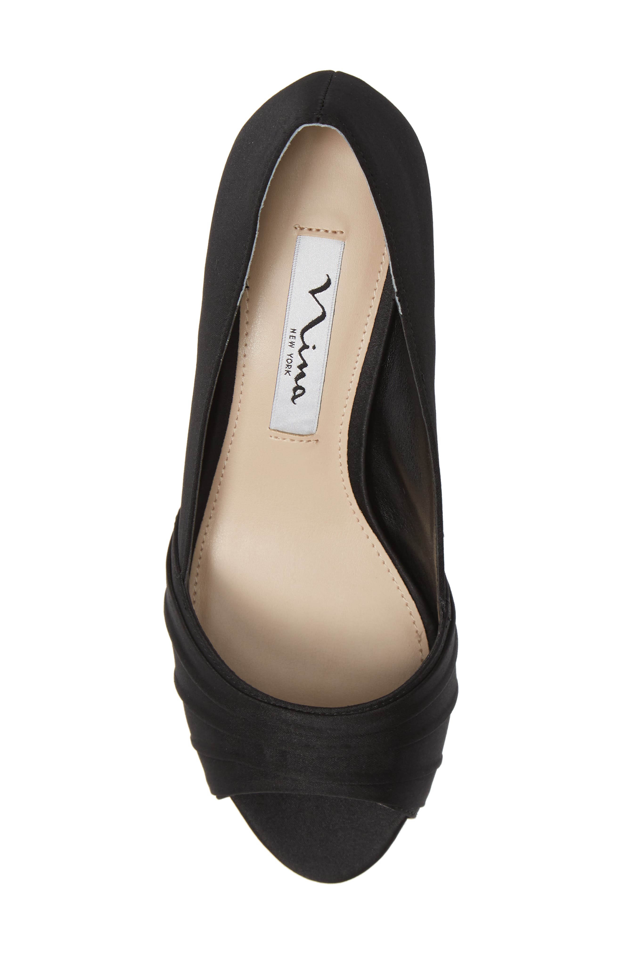 Chezare Peep Toe Pump, Alternate, color, BLACK SATIN