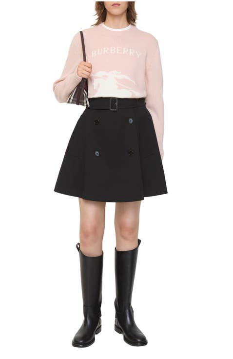 ミニスカート Burberry Miniskirt Burberry Belted Mini Skirt in Archive Beige | FWRD