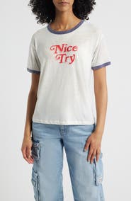 Daydreamer Nice Try Burnout Ringer T-Shirt