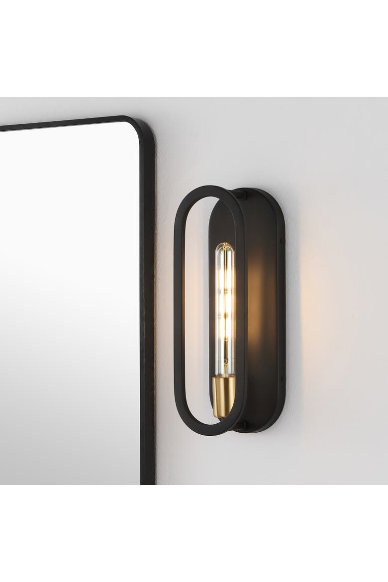 Emilia 1-Light Modern Bohemian Iron LED Sconce, Alternate, color, Oil Rubbed Bronze/Brass Gold