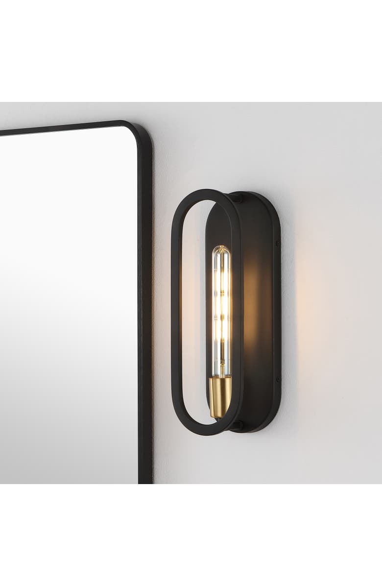 JONATHAN Y Emilia 1-Light Modern Bohemian Iron LED Sconce, Alternate, color, Oil Rubbed Bronze/Brass Gold