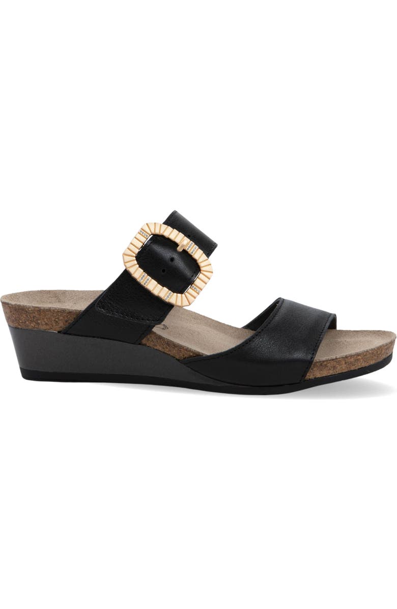 Naot Magic Luxe Double Strap Platform Slide Sandal, Alternate, color, Black Leather