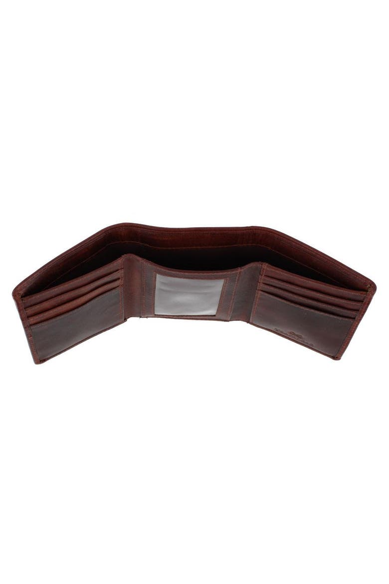 Tennyson Tri-Fold Genuine Leather Wallet with ID Window, Alternate, color, Brown