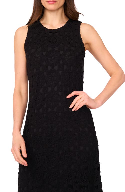 Vince Camuto Sleeveless Lace Cotton Maxi Dress In Black