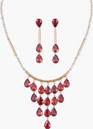 Modenaire Apple Crystal Necklace and Earring Set