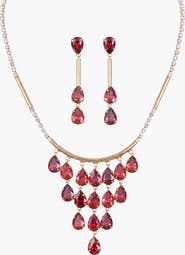 Modenaire Apple Crystal Necklace and Earring Set