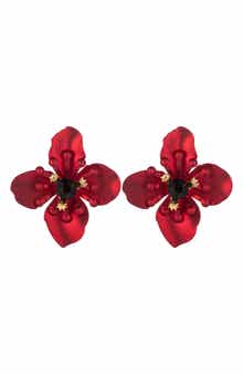 EYE CANDY LOS ANGELES Jasmine Flower Statement Stud Earrings