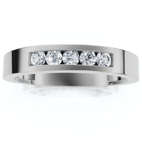 Men's 1/4Ct Channel Set Diamond Wedding Ring 14k Gold Lab Grown