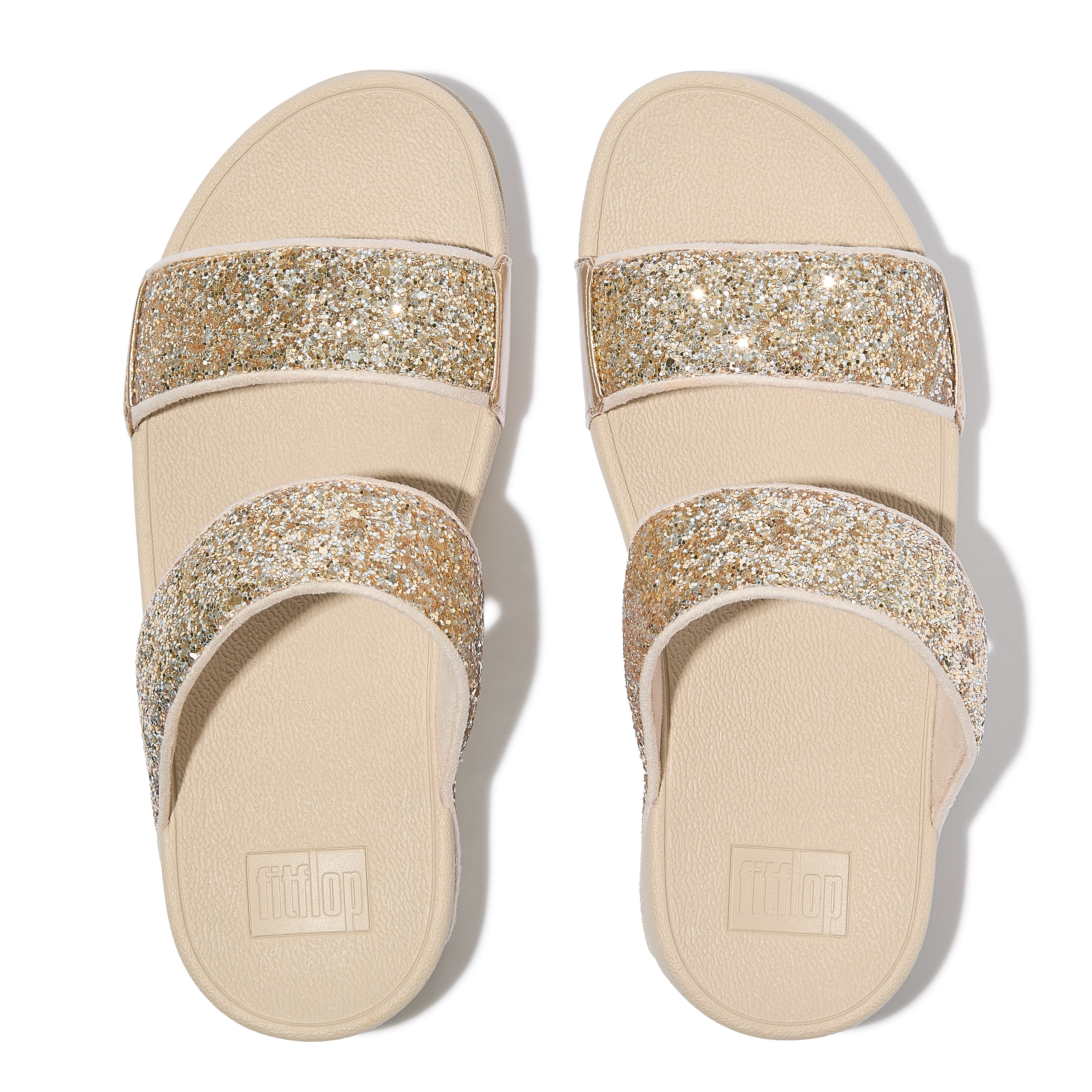 FitFlop Lulu Multi Glitter SL Sandal, Alternate, color, Platino/Silver