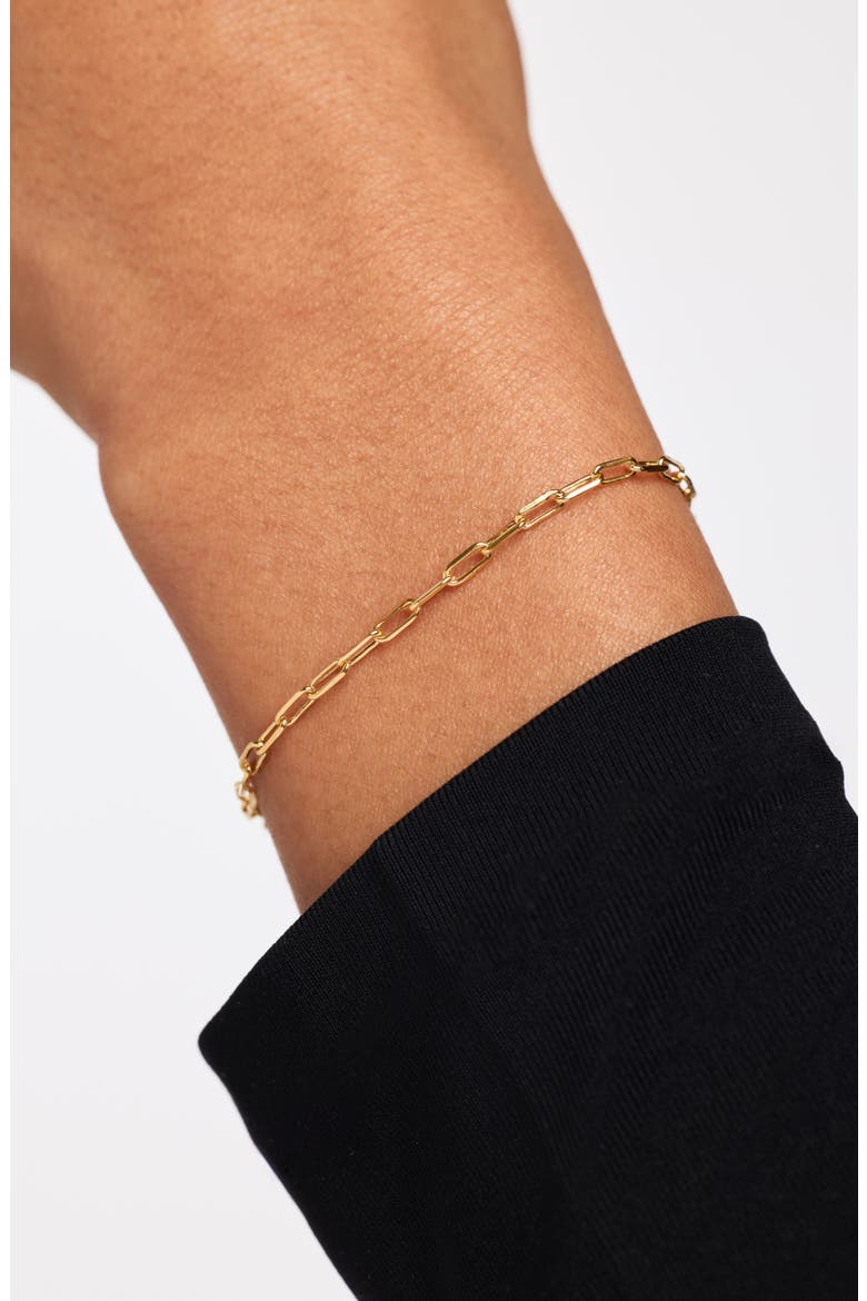 Solid Yellow Gold - Medium Paperclip Bracelet, Alternate, color, Gold