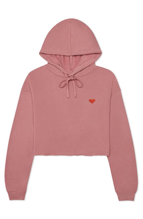 DALIX DALIX PIXEL HEART CROPPED HOODIE 