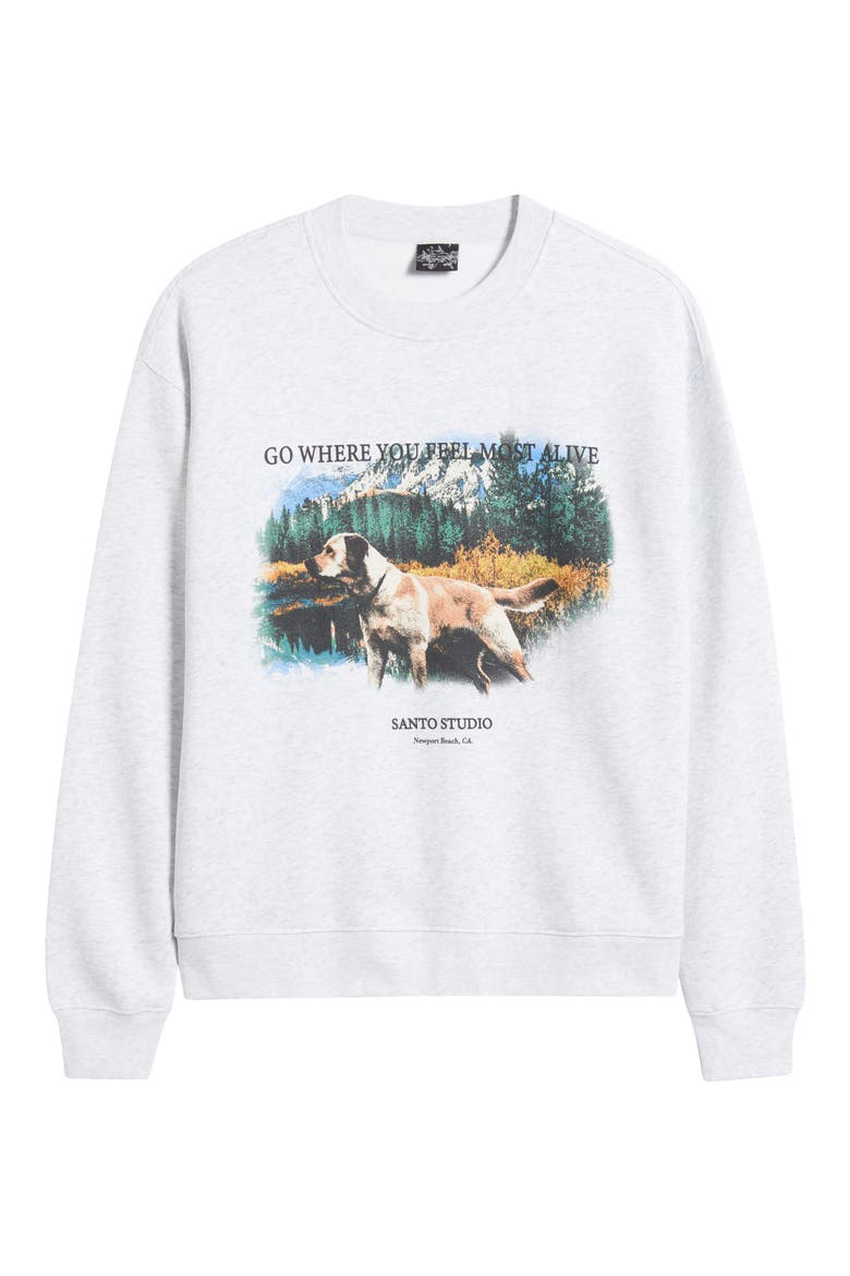 Alive Crewneck Graphic Sweatshirt, Alternate, color, HEATHER