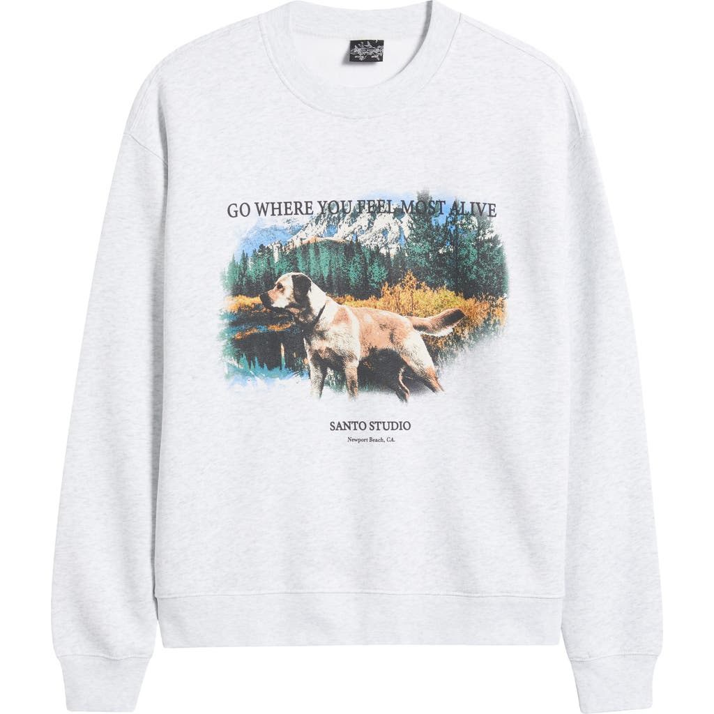 Shop Santo Studio Alive Crewneck Graphic Sweatshirt In Heather