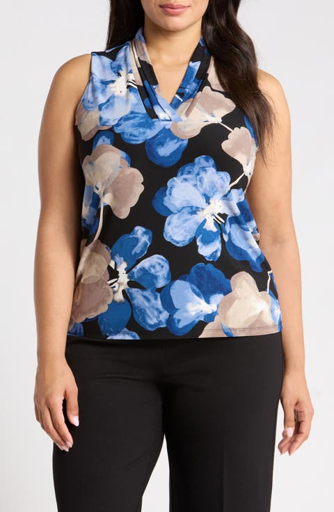 Floral Pleated Jersey Top