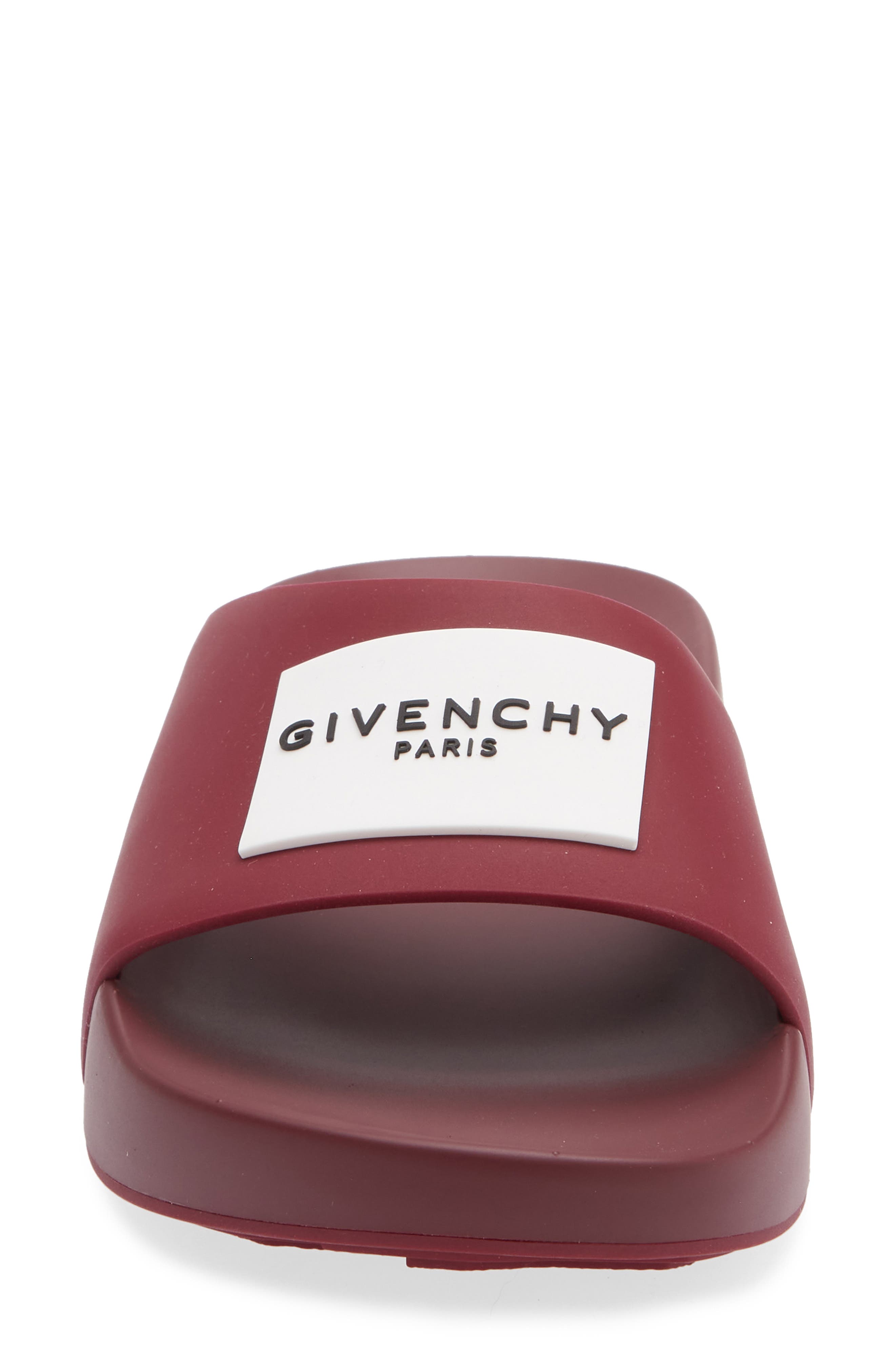 Label Slide Sandal, Alternate, color, RED CHERRY