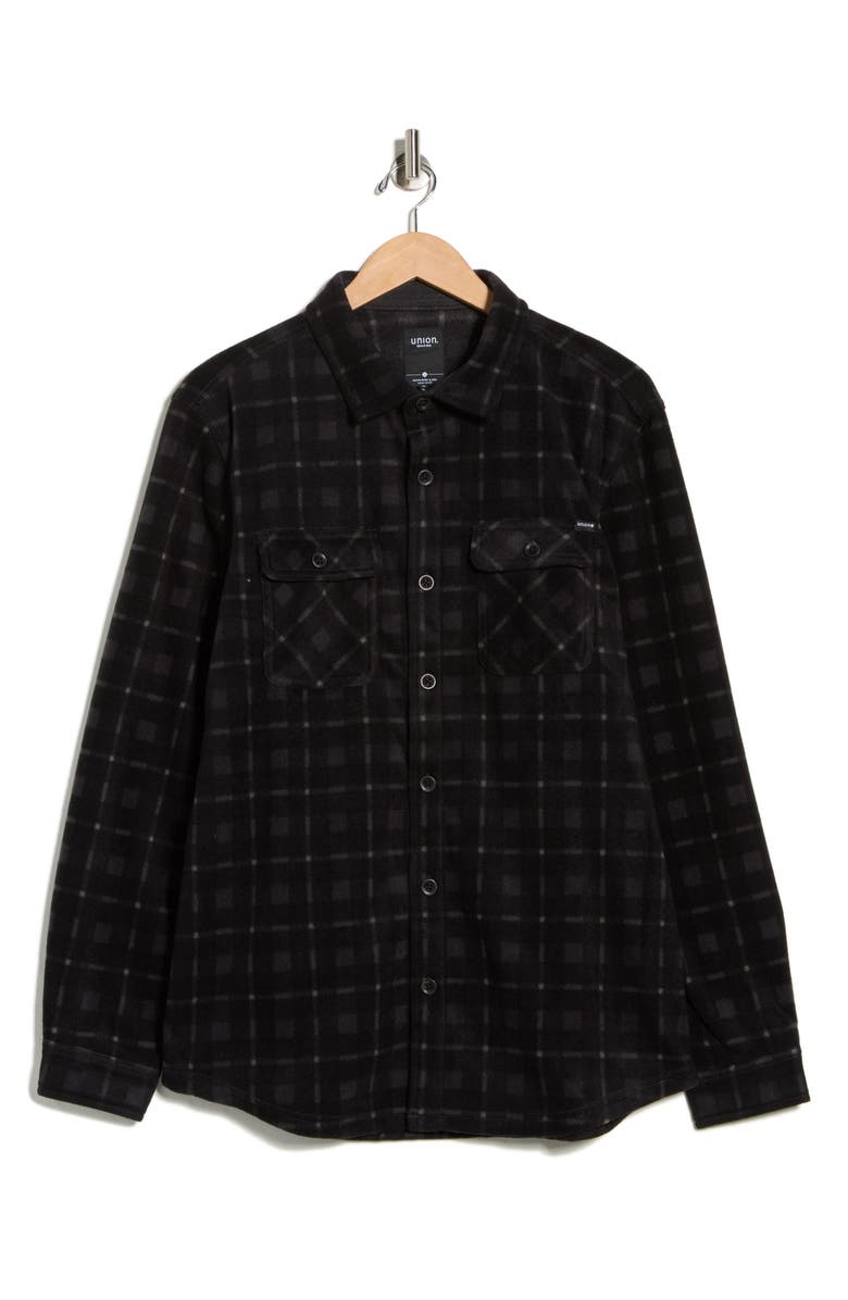 Union Cascade Buffalo Plaid Microfleece Button-Up Shirt, Alternate, color, Skillet