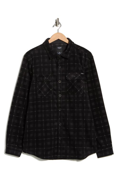 Union Cascade Buffalo Plaid Microfleece Button-up Shirt In Brown
