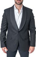 Maceoo Ceremonial Black Glitter Shawl Collar Dinner Jacket