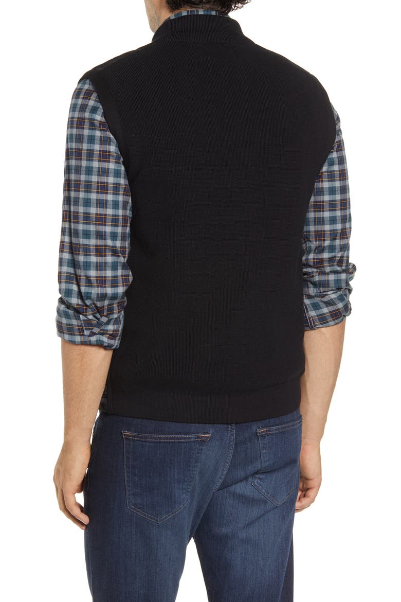 Essential Mixed Media Vest, Alternate, color, BLACK