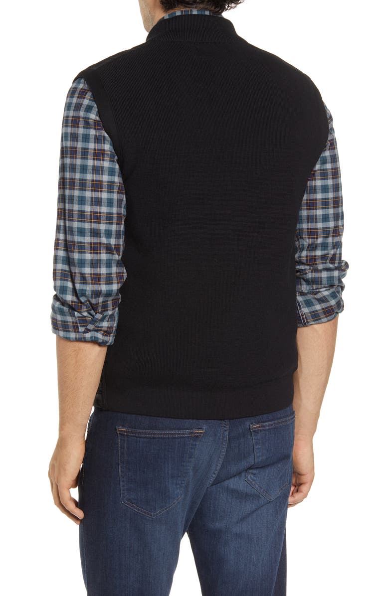 Barbour Essential Mixed Media Vest, Alternate, color, Black