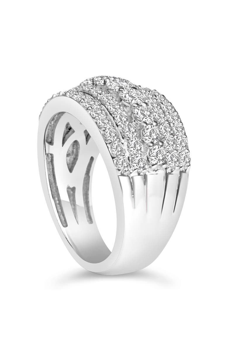 Haus of Brilliance Silver 2.00 Carat Lab Grown Diamond Multi Row Band Ring, Alternate, color, White