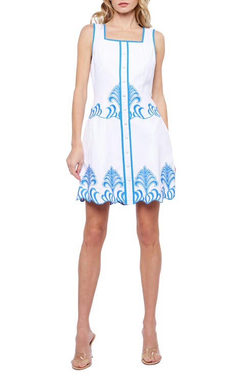 Cristi Embroidered A-Line Dress