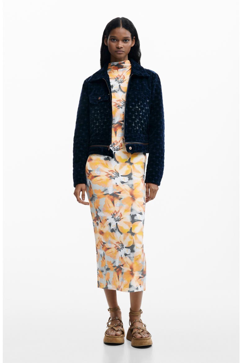 Floral Print Cap Sleeve Dress, Alternate, color, LIGHT ORANGE