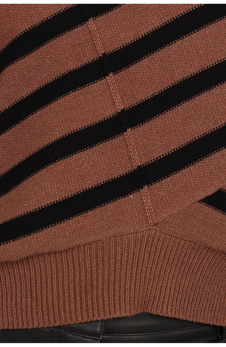 Petal & Pup Lynette Crisscross Stripe Sweater, Alternate, color, Black/ Tan