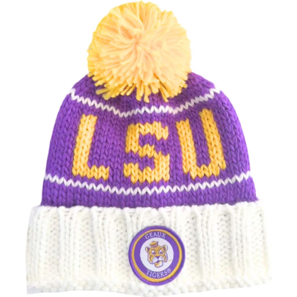Bits & Bows Lsu Bobble Hat In Multi